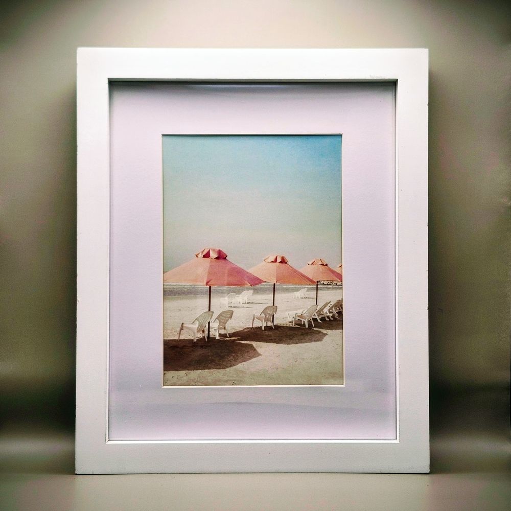 Framed Beach Umbrella Art Print